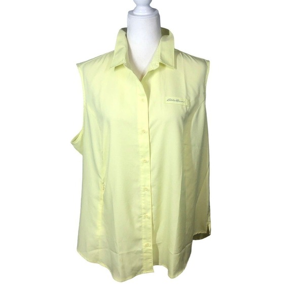 Eddie Bauer Top Womens XL Yellow Performance Outdoor Moisture Wicking Breathable - Picture 5 of 10
